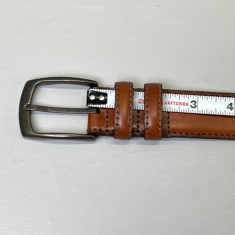 Joseph Abboud Brown Leather Dress Belt Men's Size 42 Handcrafted - Made in Italy